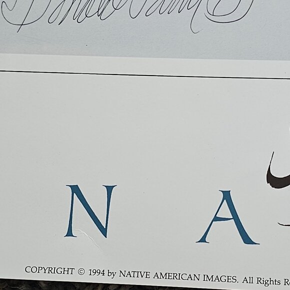 Spirit Of The Rockies Signed Donald Vann 1994 Native American Wolf Art Print - Picture 4 of 8